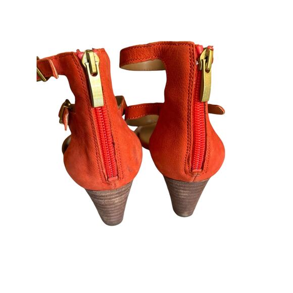 Franco Sarto Dade Low Wedge Sandals Tangerine Orange 7.5 - Picture 5 of 9